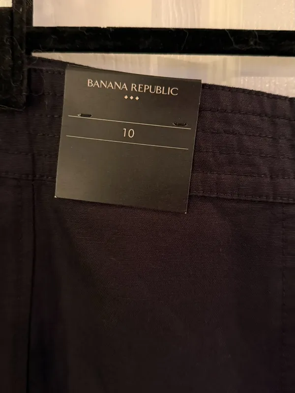 Banana Republic Black 10 Steppe Linen-Blend Mini Skirt New With Tags NWT - Image 6