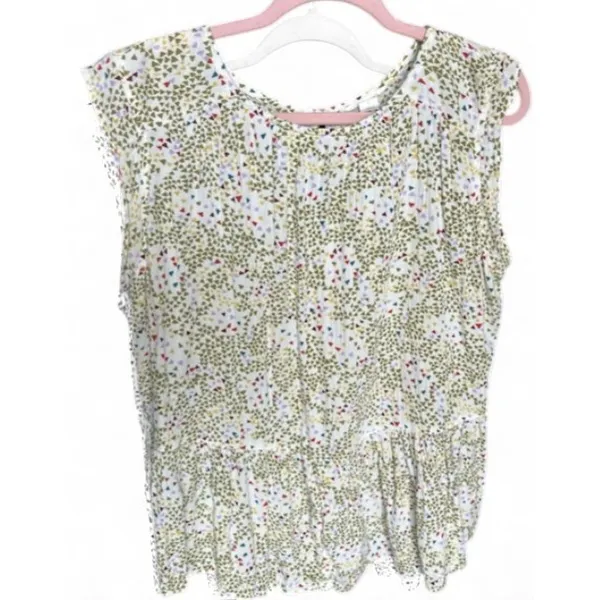 Caslon Whimsical Peplum‎ Top Playful Artsy Boutique Blouse Womens Size Large - Image 5