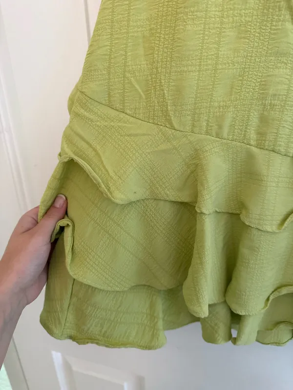 City Studios Chartreuse Green Ruffle Mini Dress - Image 5
