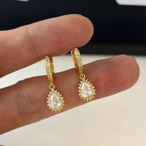 CZ Teardrop Shape Dangle Drop Earrings for Women - Image 6