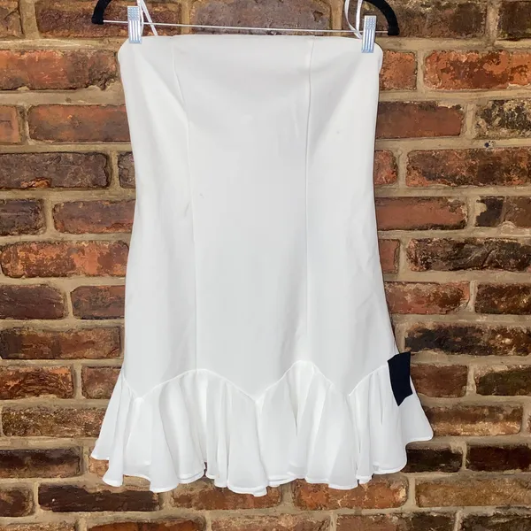 NWT Lulu's Eirian White Strapless Pleated Mini Dress Women's Size Large - Image 3