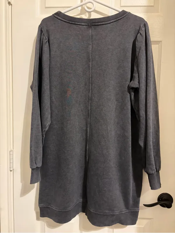 Anthropologie daily practice washed Black Tunic dress 1X - Image 5