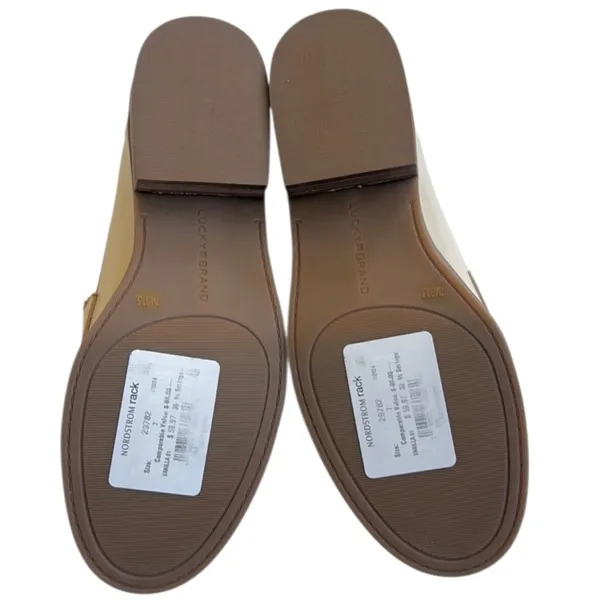 Like New Lucky Brand Leather Floriss Loafers Cream Size 7 - Image 9