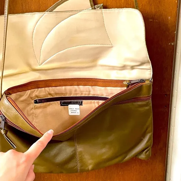 80s wide deco crossbody bag brown - Image 4