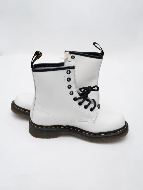 Dr Martens White Leather Combat‎ Boots Size 6 - Image 12