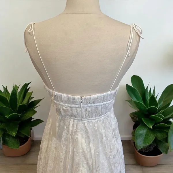 For Love & Lemons Lorena Lace Bodysuit Maxi Dress Bridal Coquette Size Small NWT - Image 8