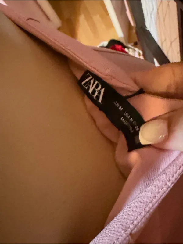 Zara Light Pink High-Waist Cropped Tailored Pants - Image 5
