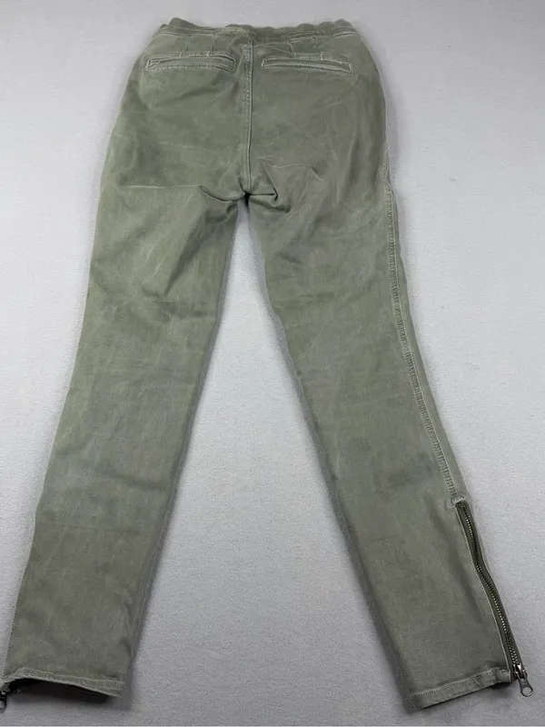 AYR Pants Womens 2 Sage Green Moto Utility Slim Ankle Zip Stretch Cotton - Image 5