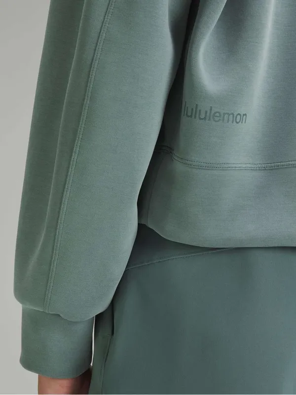Lululemon Softstreme Perfectly Oversized Cropped Crew Green Size 4 As-Is Stains - Image 2