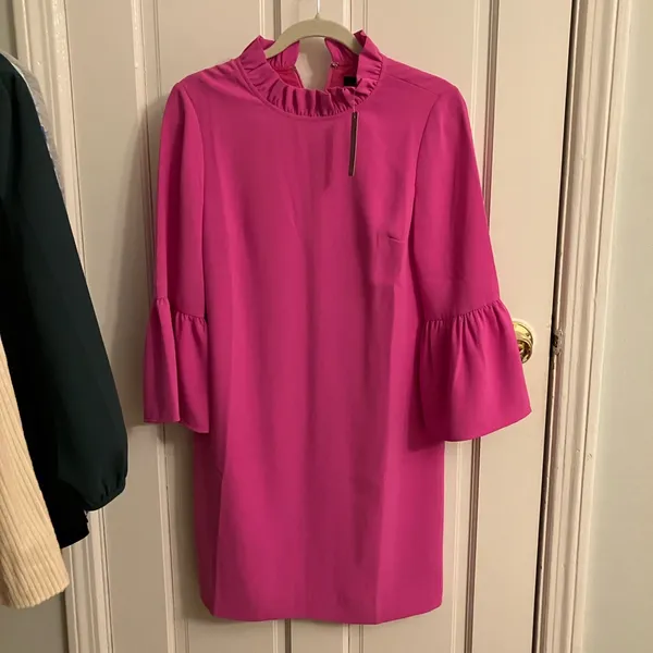 NWT J Crew Ruffle Neck Shift Crepe 365 Dress - Image 3
