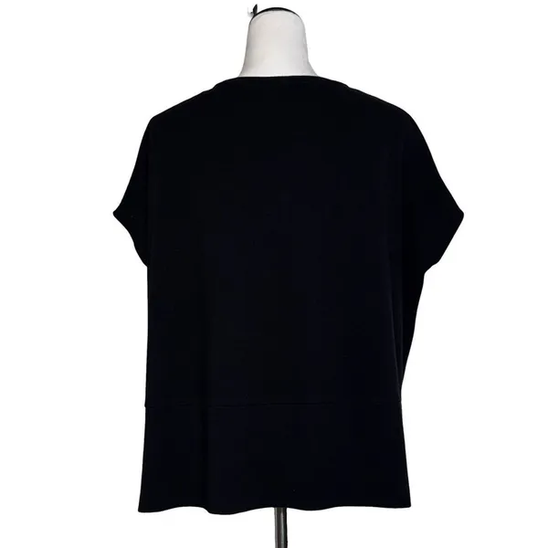 COS Womens Oversized Boxy Top Size XS Black Batwing Minimalist Quiet Luxury - Image 3