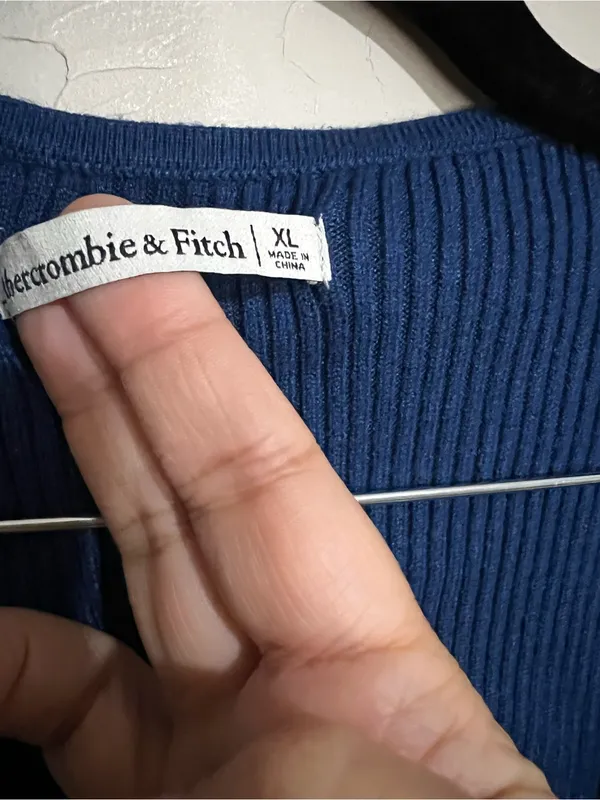 Abercrombie & Fitch‎ Luxeloft Blue Sweater Ribbed Wrap Thong Bodysuit - Image 6