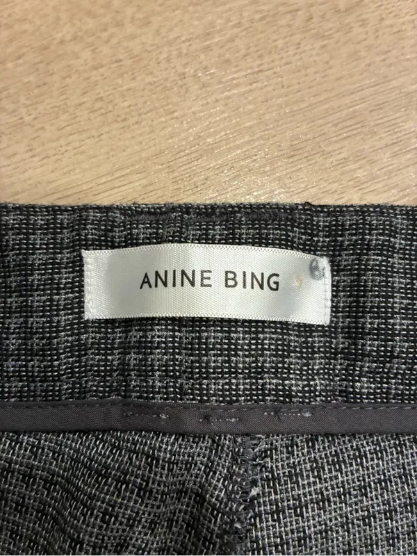 Anine Bing Women’s Houndstooth Tuxedo Pant Straight Leg Size XS - Image 5