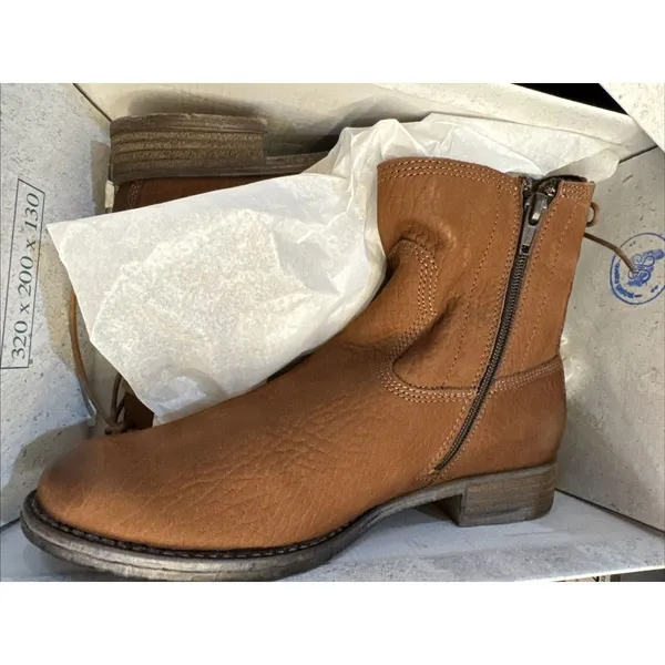 Josef Seibel Sienna 01 Boots Womens 7.5/38 Brown Back Tie‎ Leather Booties Ankle - Image 4