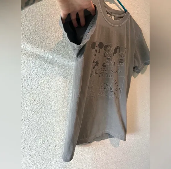 Comfort Colors Disney Graphic Tee Small Gray Garment Dyed - Image 2