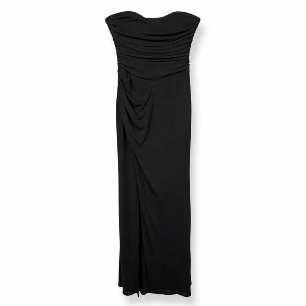 NEW Lulus Epitome of Allure Black Sheer Mesh Strapless Ruched Maxi Dress Medium - Image 5