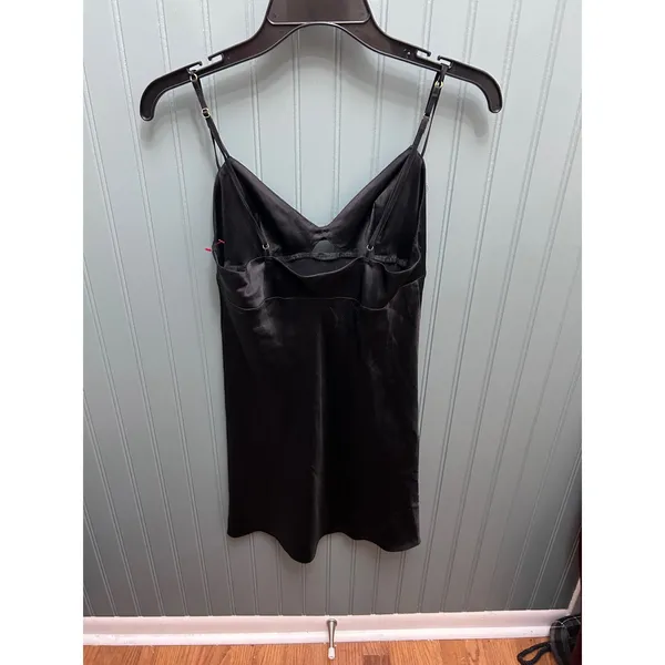 Victoria's Secret Black Satin Bow Accent Mini Slip Dress Small VTG Y2K - Image 2