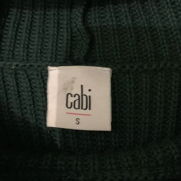 Cabi Green Sweater Small Chunky Knit Funnel Neck Comfy Fall Style‎ - Image 7