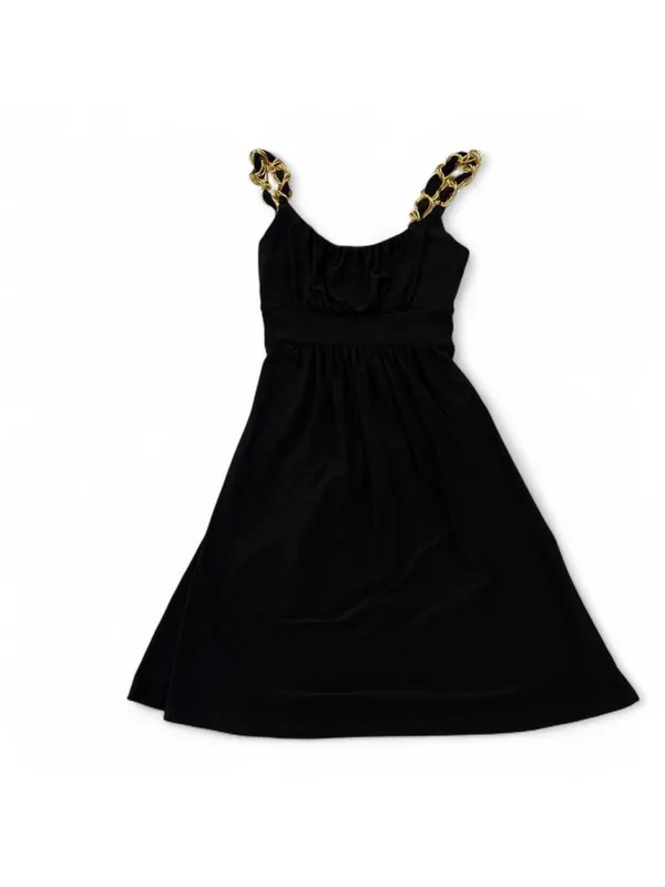 Arden B Black dress with gold chain straps - Image 2