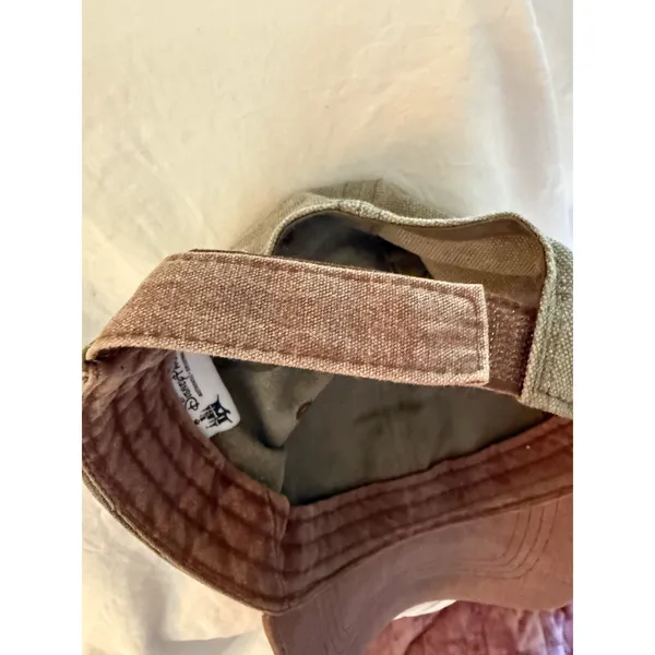 Disney Parks Hat Mickey Mouse Canvas Olive Brown Trim Adjustable Hook and Loop - Image 9