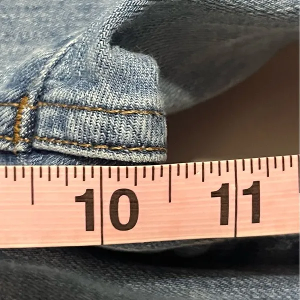 Madewell‎ Cali Demi Boot Jeans Distressed Hem Size 26 Button Fly Stretchy - Image 4