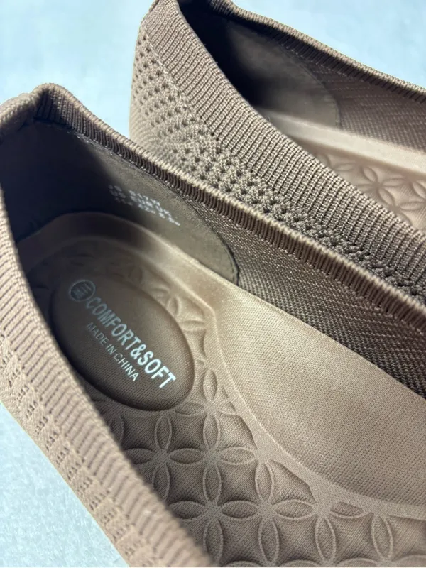 Comfort&soft‎ Knit Ballet Flat in Taupe Breathable Ballet Flats size 11 W - Image 9