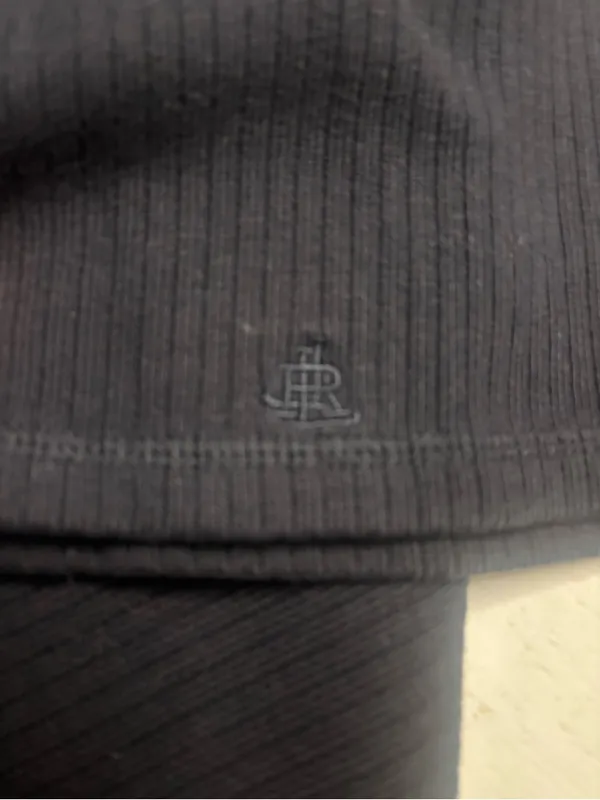 LRL Ralph Lauren Black Ribbed Mock Neck Long Sleeve Top Sweater Size XL Cotton - Image 6