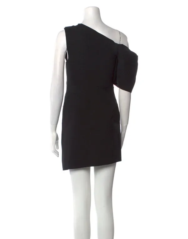 Acler Juniper One shoulder mini black dress - Image 3