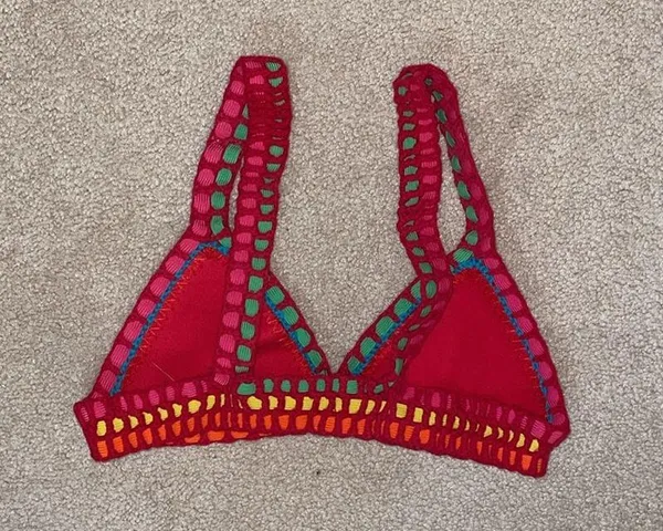 Luxsea swimwear red crochet bikini top - Image 3