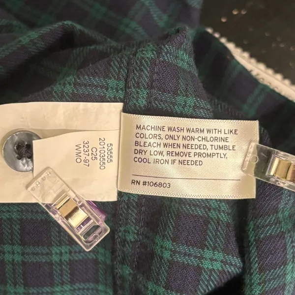 Duluth Trading Co Seawool‎ Plaid Henley Top Green Blue Long Sleeve 3237-97 - Image 9