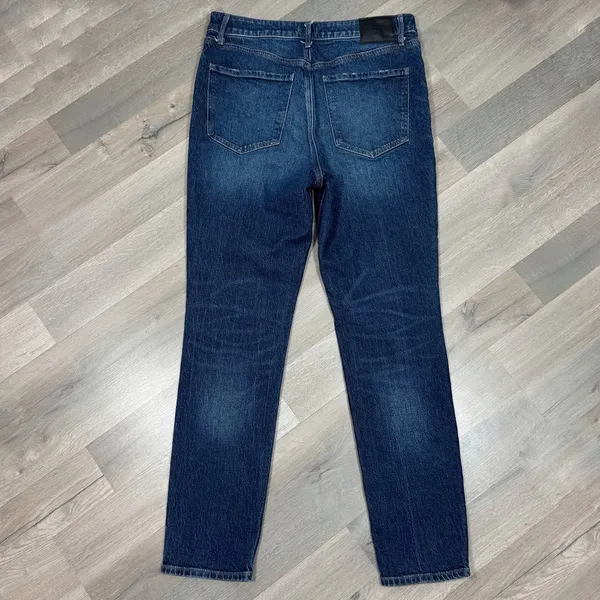Express 90s High Rise Stretch Skinny Jeans‎ Dark Blue Size 10 Long - Image 9