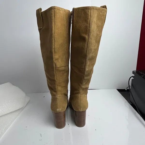 Enzo Angiolini Eajenya Tan Suede Knee High Block Heel Boots Womens 9M - Image 3
