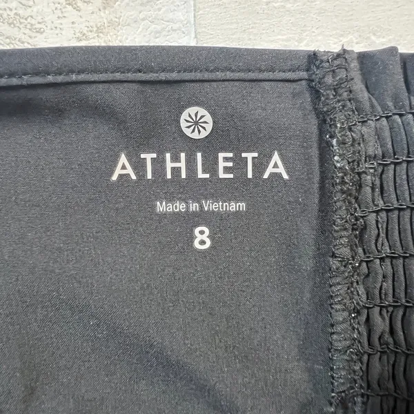 Athleta Halter Dress Womens 8 Black Athletic Go Anywhere Sundress Smocked Padded - Image 12