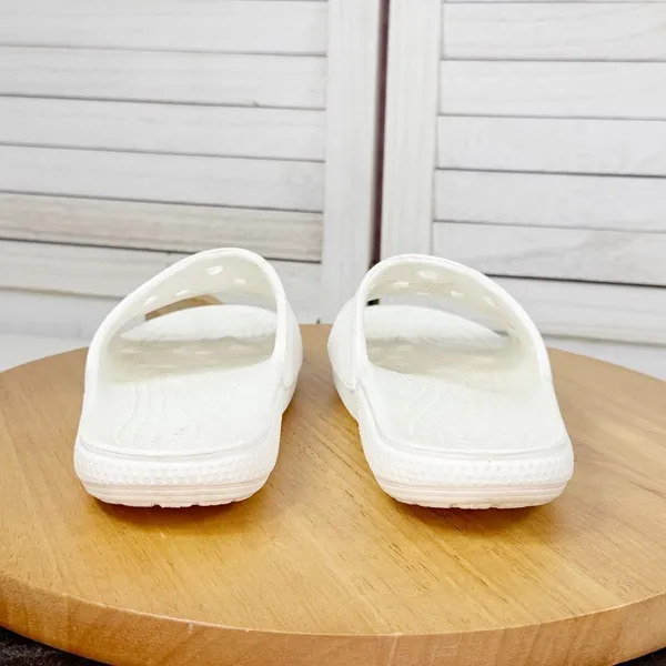 Crocs Classic Perforated Slide Sandals White 5‎ Mens 7 Womens - Image 5