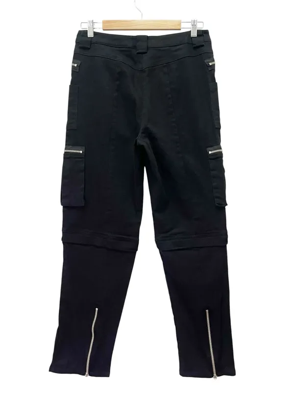 I.AM.GIA Ursa Cargo Pants Large Black Zip Off Convertible Shorts Silver Hardware - Image 3