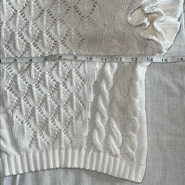 Cleobella Hedda Short Sleeve Sweater Knit Ruffle XS Organic Cotton - Image 6