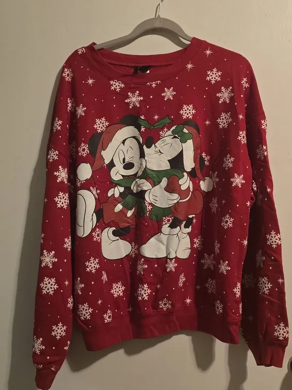 Disney women’s sweater Mickey & Minnie Holiday Top with Snowflakes - Image 3