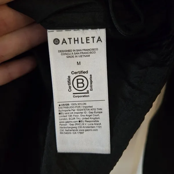 Athleta Button Front Nylon Shirt Black Women’s Medium Oversized Lightweight NWOT - Image 6