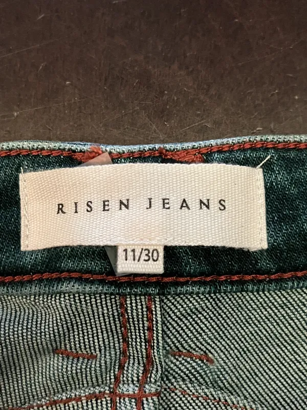 RISEN Tapered Jeans Womens 11/30 Blue Dark Wash High Rise Relaxed Stretch Denim - Image 10