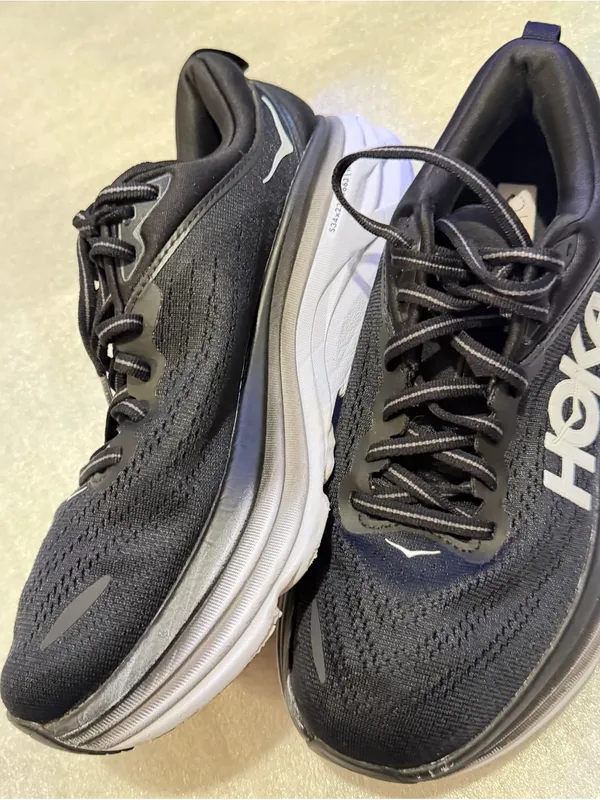 Hoka Bondi 8 Athletic Shoes Black & White US 7.5 B - Image 6