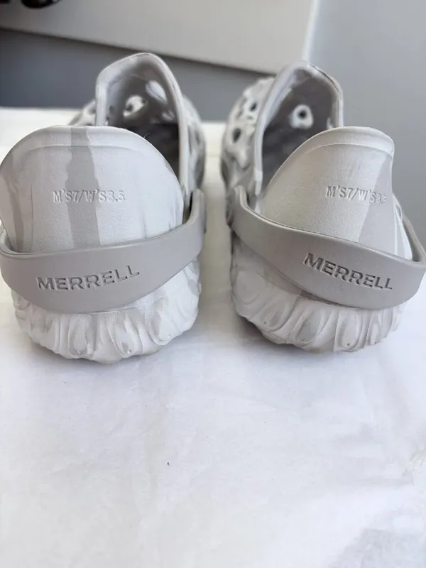 Merrell Hydro Moc Clogs White Gray Marble Slip On Water Shoes W 8.5 M 7 - Image 4