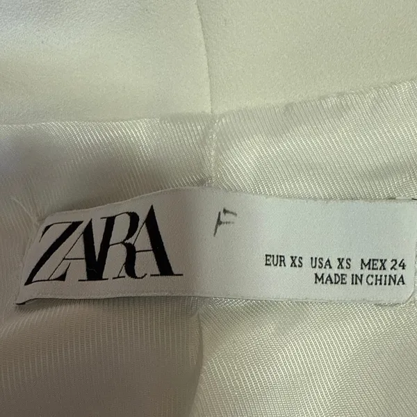 Zara Women's White Rib Knit Long Sleeve Open Front Cardigan Sweater Top Size XS - Image 3