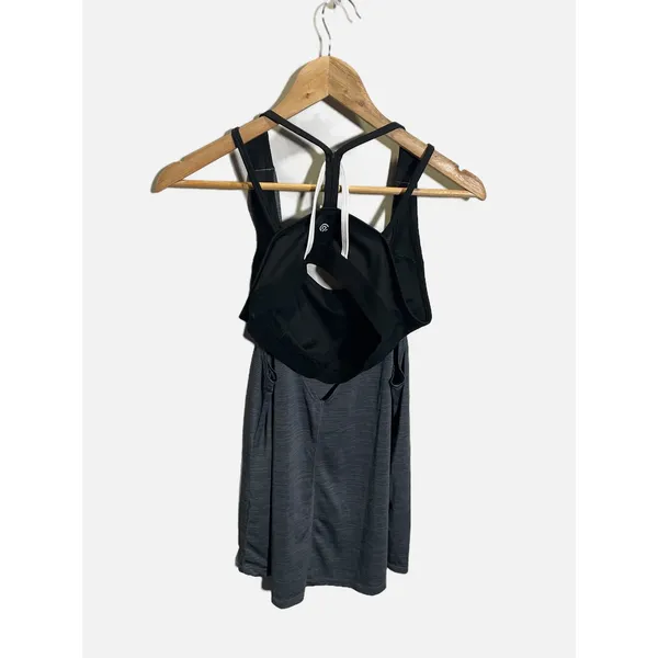 Champion Tank Top Women Medium Grey Built-in Bra Space Dye Athletic Gym Yoga - Image 4