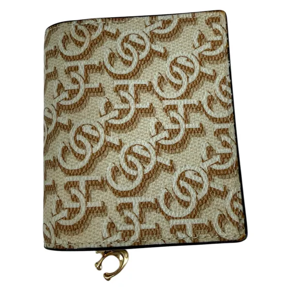 Coach Snap Wallet Signature Bifold Monogram Print‎ Khaki Chalk Neutral Designer - Image 12