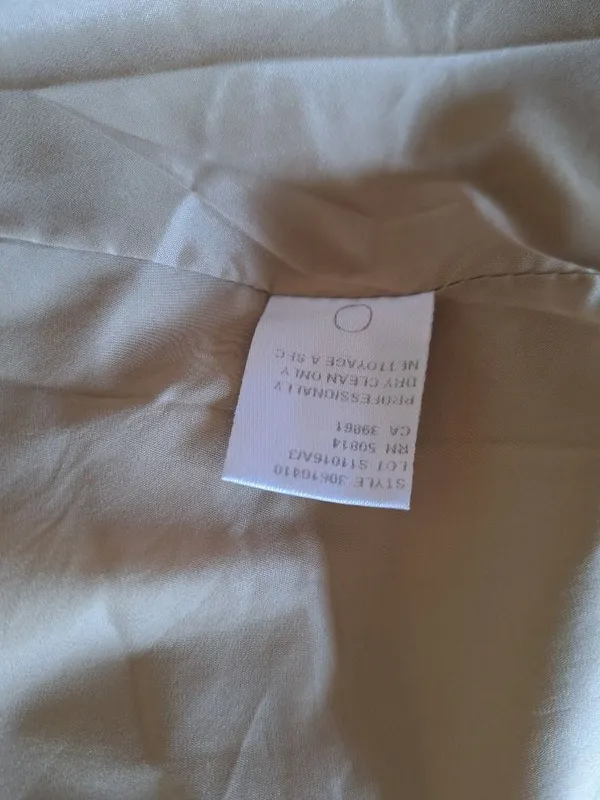 Elie Tahari Beige Polished Cotton Double Breasted Snap Blazer Size 10 Fits S/M - Image 9