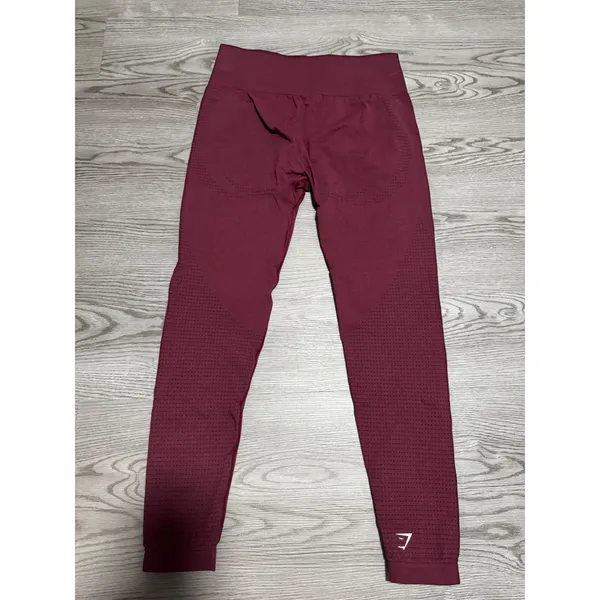 Gymshark Burgundy Red‎ Seamless High Waisted Workout Leggings size XL Gym - Image 6