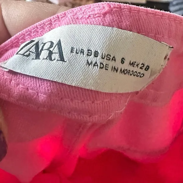 Pink Cargo Pants Size 6 Zara Utility Pocket Straight Leg - Image 4