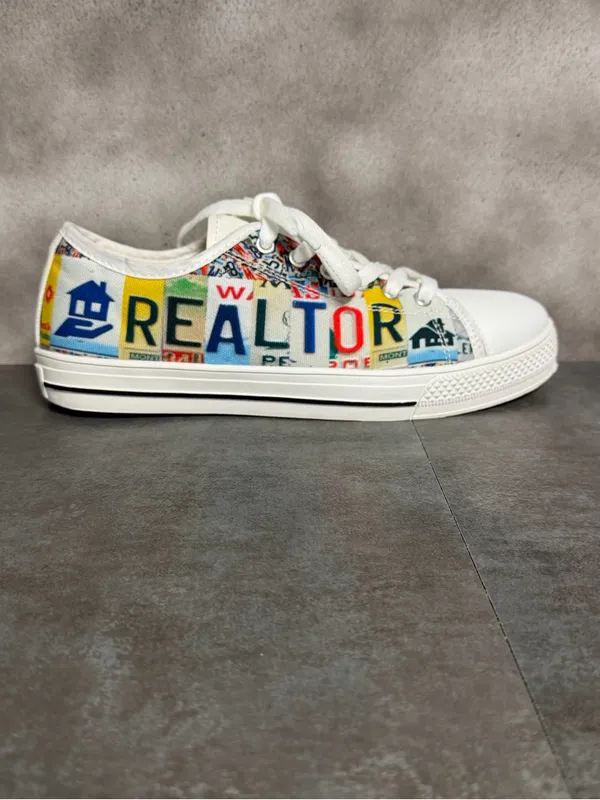 Realtor Canvas Sneakers Women's Size 8 White/Multicolor - Image 13