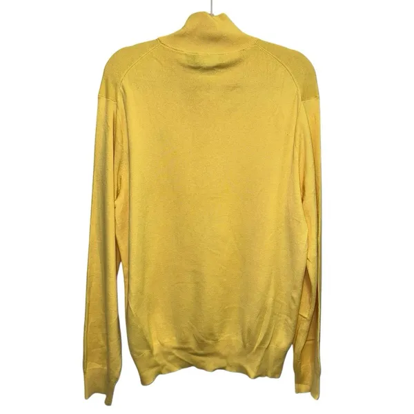 Polo Ralph Lauren Yellow Quarter Zip Sweater Large‎ Pony Logo Pullover - Image 3