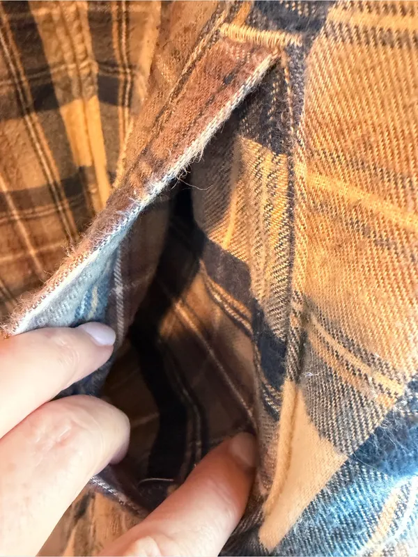 L.L.Bean Women's L Sherpa-Lined Plaid Flannel Hoodie Jacket Full Zip Cozy Layers - Image 4